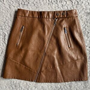 Kendall & Kylie Brown Faux Leather Skirt